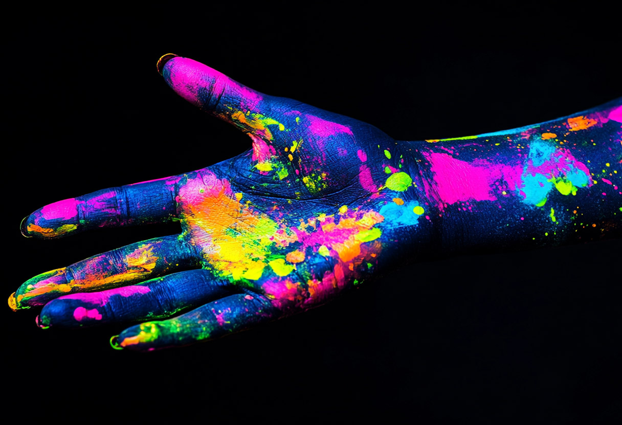 Fluoreszierende Farbe